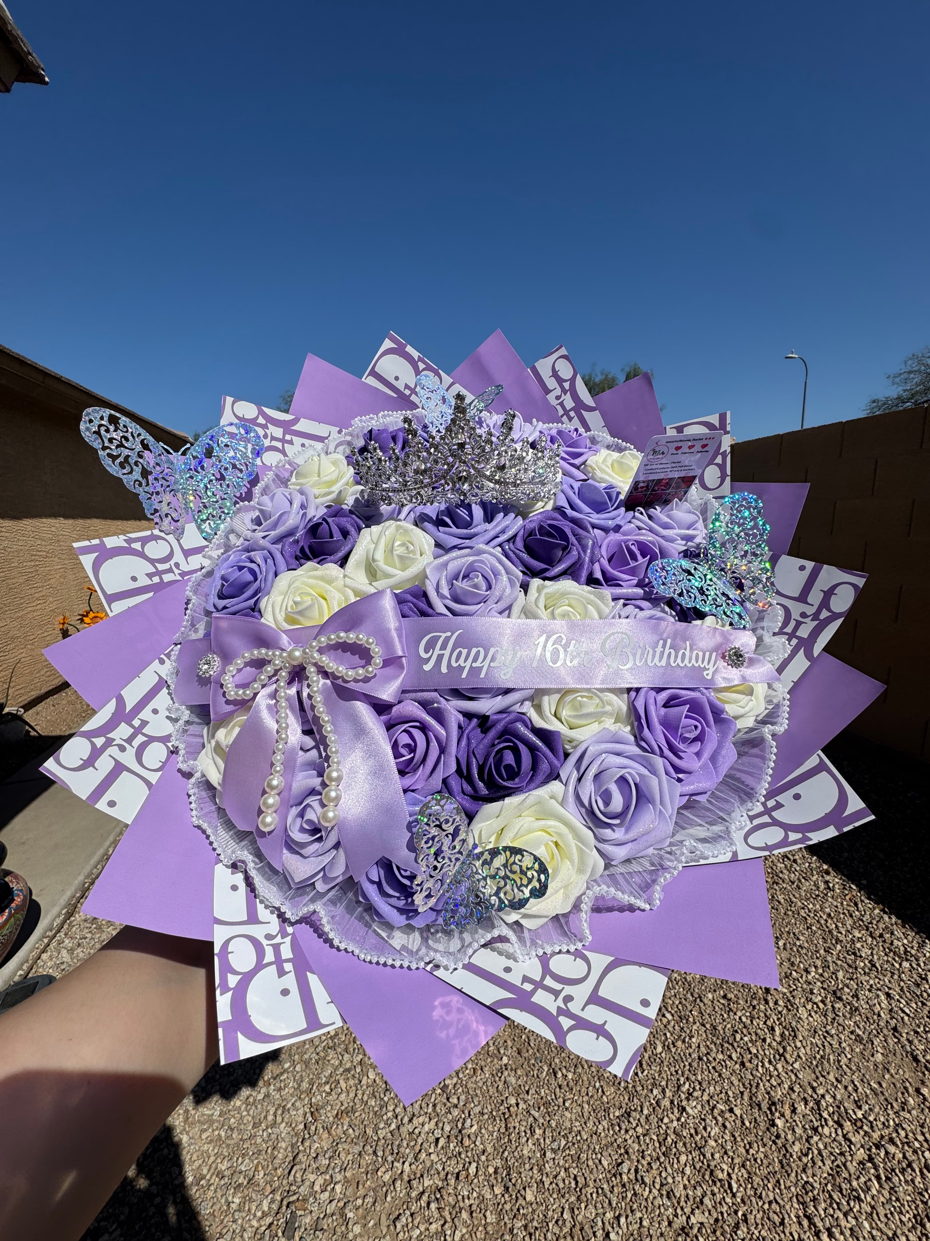 Purple Foam Roses Bouquet