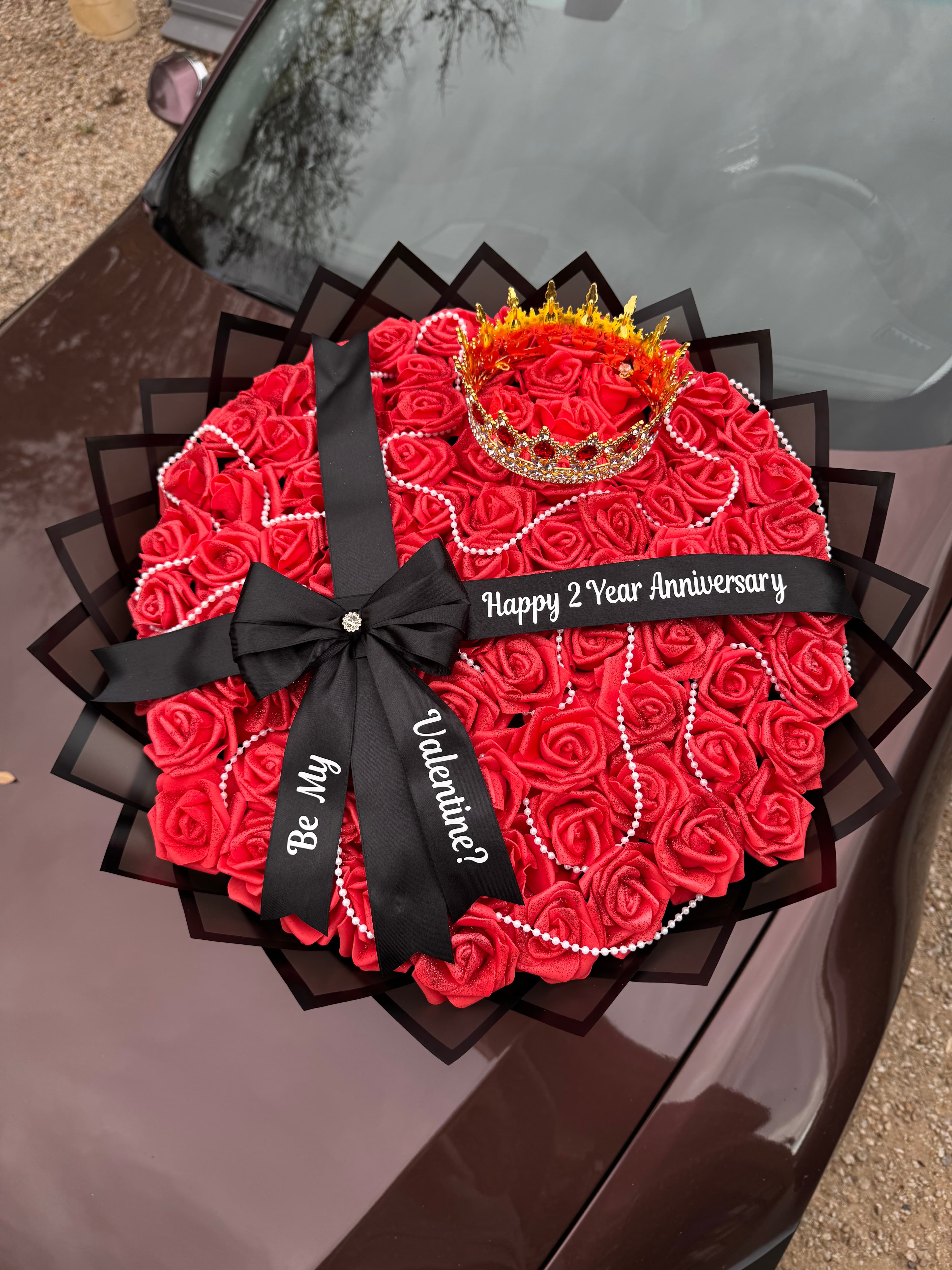 Red Roses with Crown Bouquet thumbnail 2