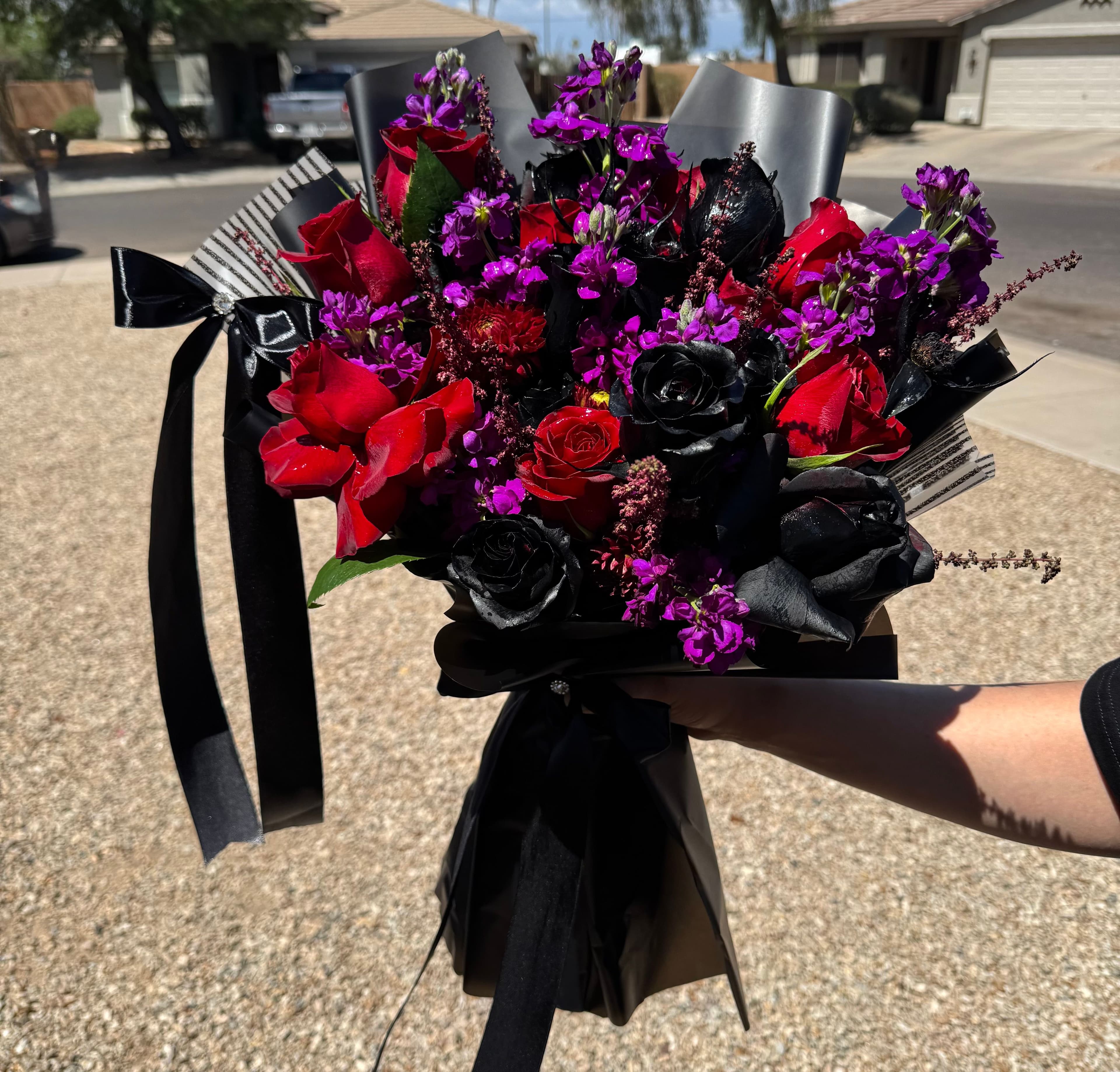 Dark Red Purple Goth Bouquet - photo 1
