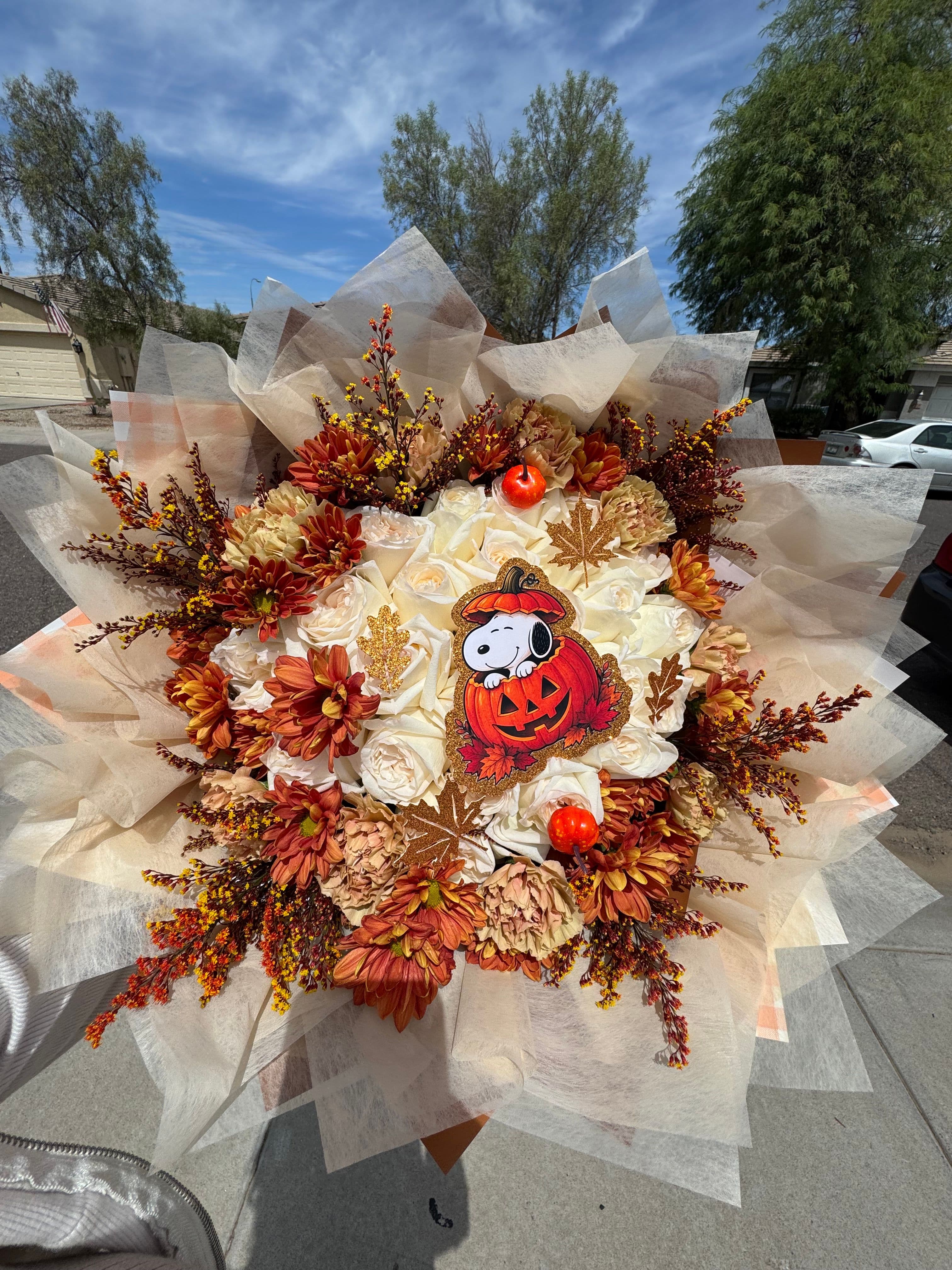 Snoopy Fall Bouquet 25 Roses ๐๐ - photo 2