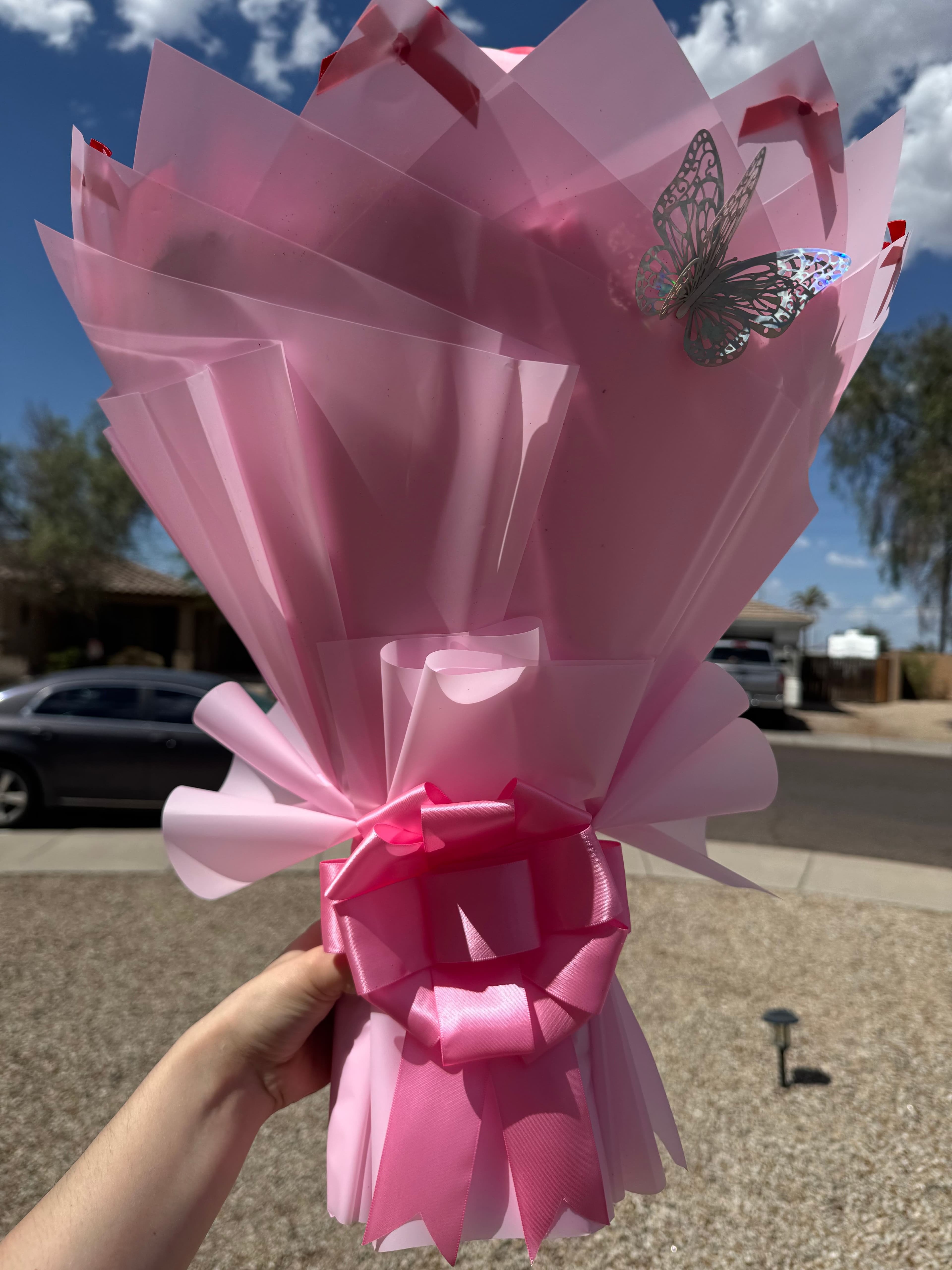 Pink & Red Rose Bouquet with Angel Stitch ๐โจ - photo 3