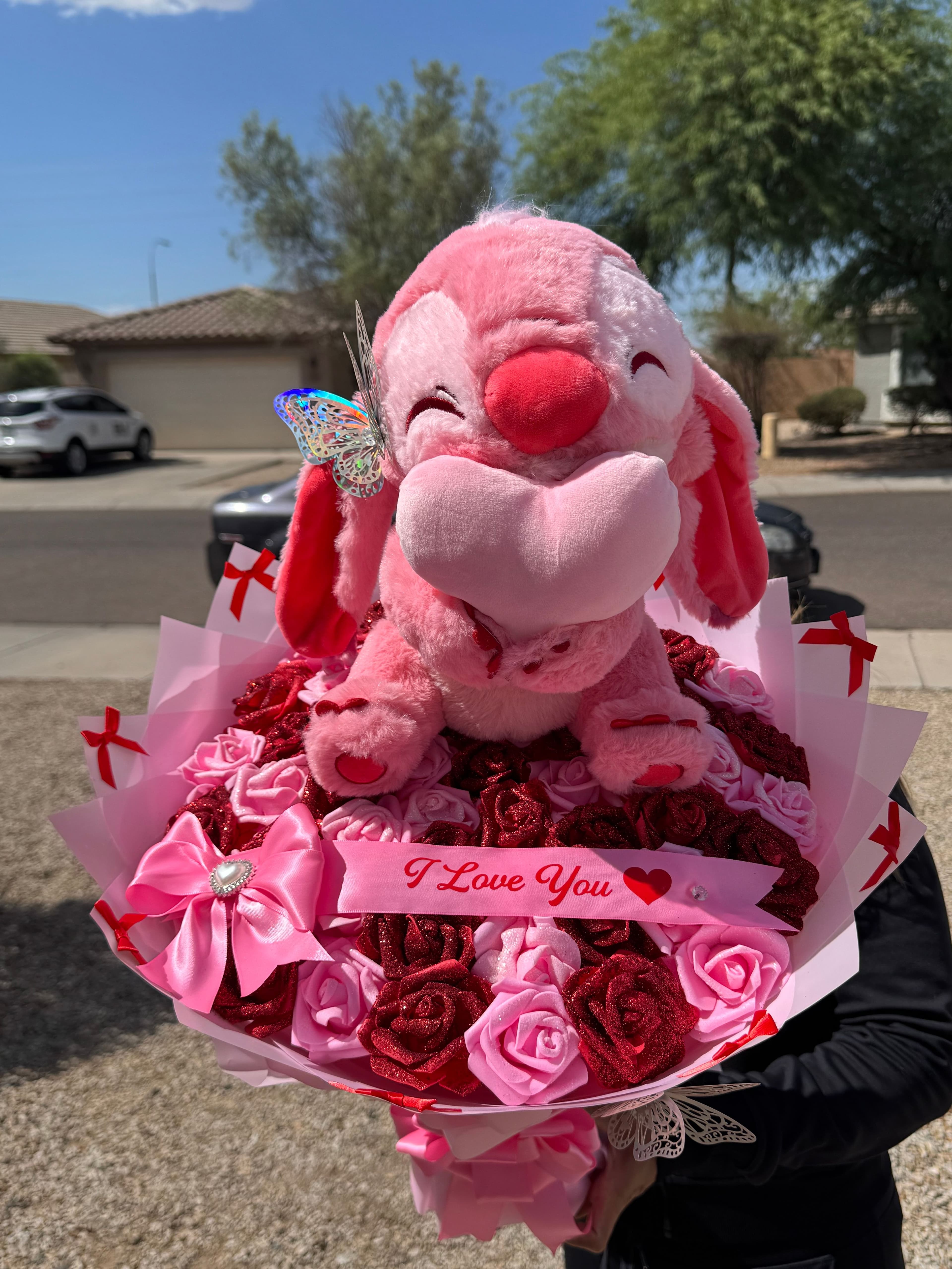 Pink & Red Rose Bouquet with Angel Stitch ๐โจ - photo 1