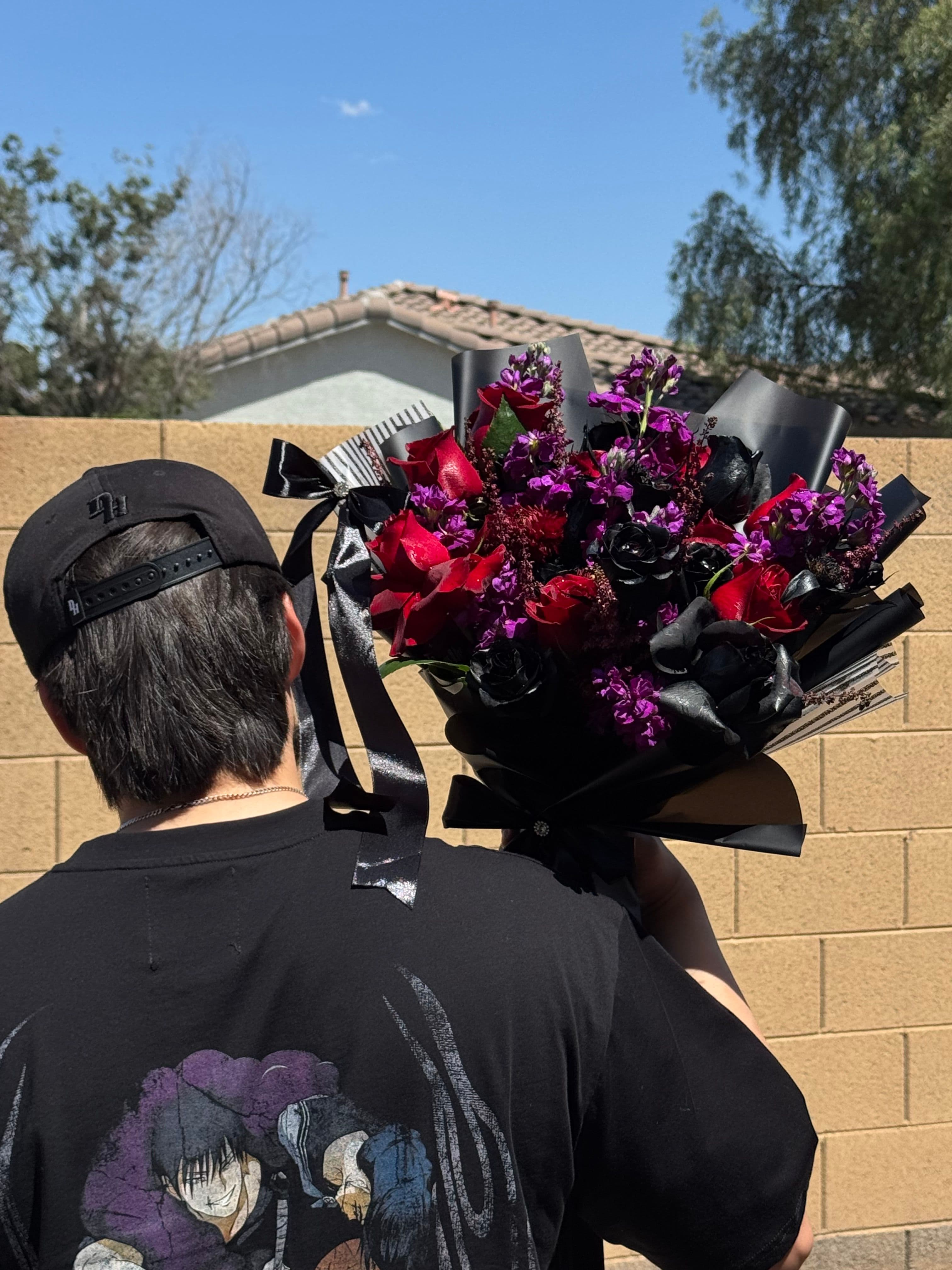 Dark Red Purple Goth Bouquet - photo 2