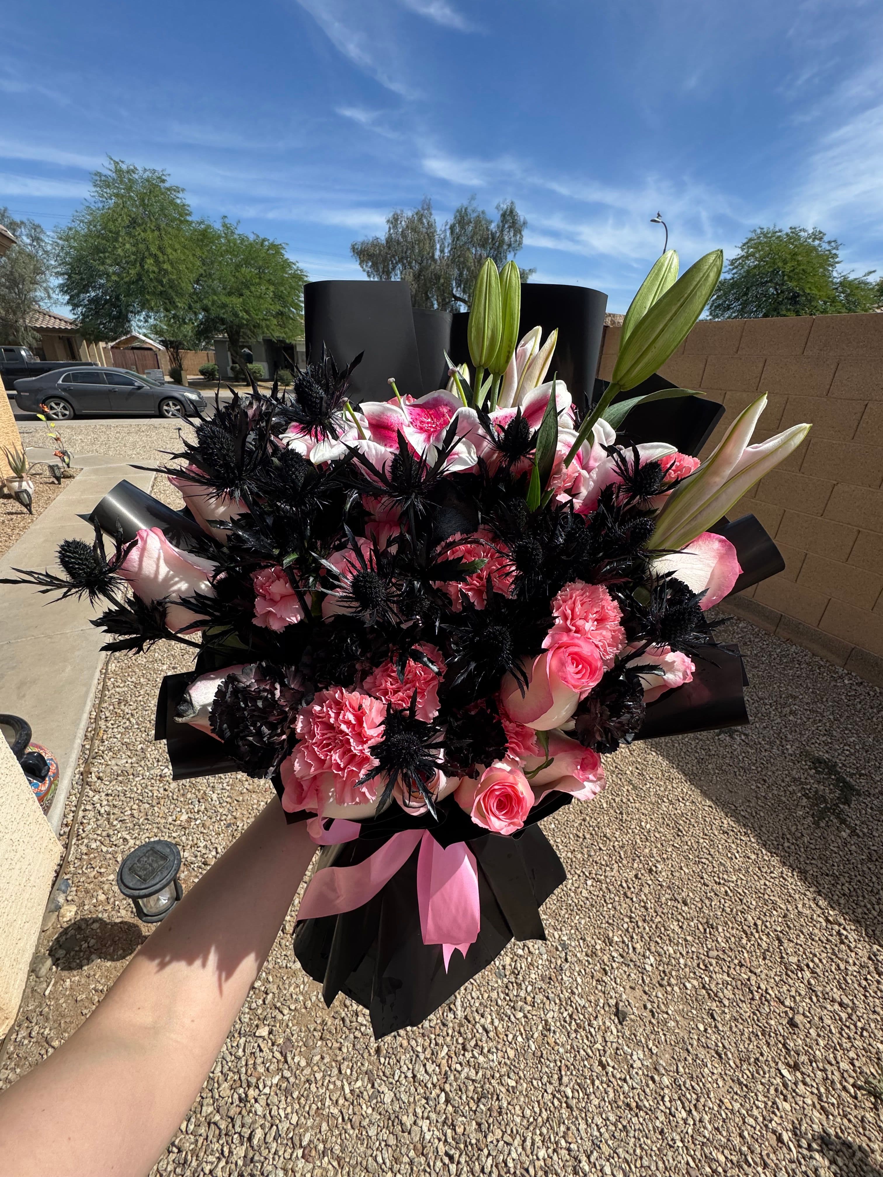 Pink and Black Gothic Bouquet | Blush Luxe - photo 1